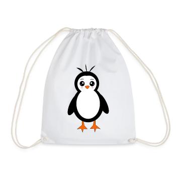 Pinguin Vogel Gesicht Augen cute - Turnbeutel - Weiß - Vorne