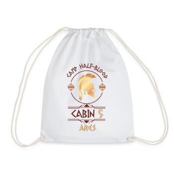Cabin #5 in Camp Half Blood, Child of Ares - Drawstring Bag - white - Front