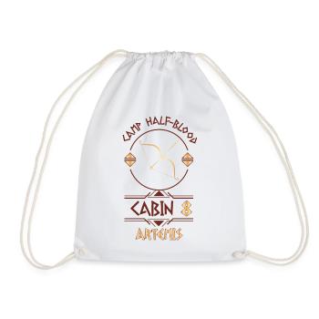 Cabin #8 in Camp Half Blood, Child of Artemis - Drawstring Bag - white - Front