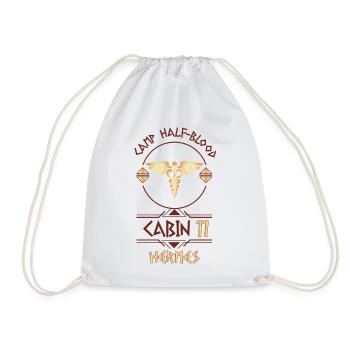 Cabin #11 in Camp Half Blood, Child of Hermes - Drawstring Bag - white - Front