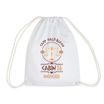Cabin #16 in Camp Half Blood, Child of Nemesis - Drawstring Bag - white - Front