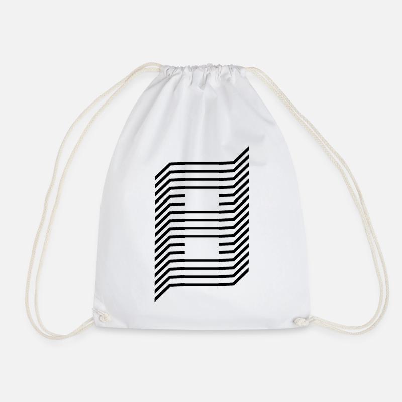 Unique number 8 - Drawstring Bag - white