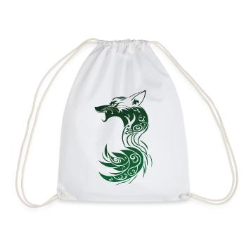 Grüner Tribal Fantasy Fuchs - Turnbeutel - Weiß - Vorne