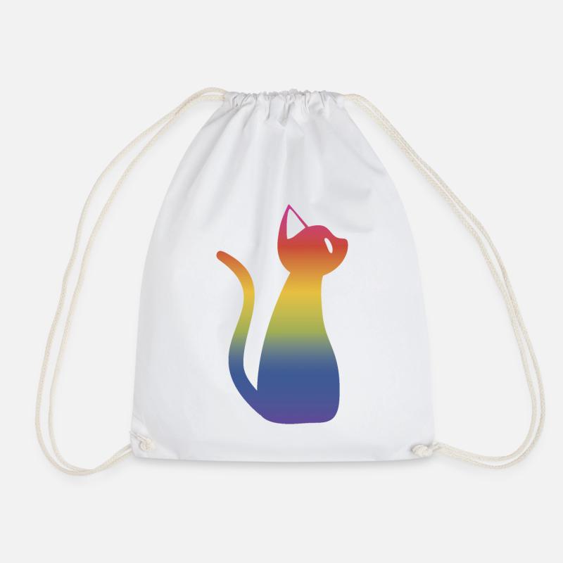 Regenbogen Katze - Turnbeutel - Weiß