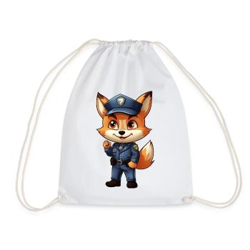 Fox Police - Drawstring Bag - white - Front