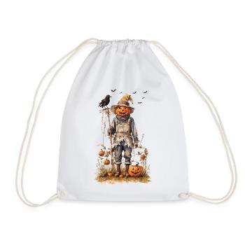 Autumnal Scarecrow Halloween Aesthetic - Drawstring Bag - white - Front