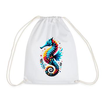 Seahorse - Drawstring Bag - white - Front