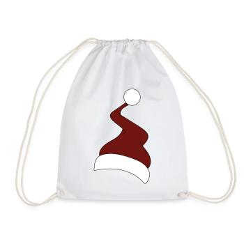 Chapeau de Noël en rouge et blanc - Sac de sport léger - blanc - Devant