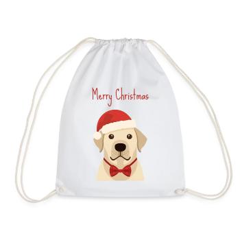 Golden Retriever Joyeux Noël Design - Sac de sport léger - blanc - Devant