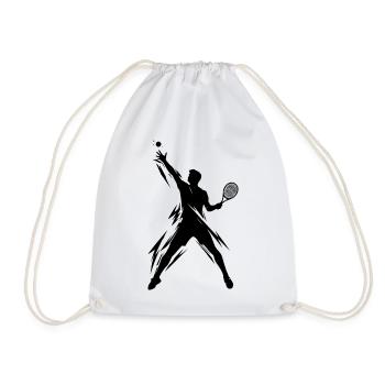 Tennisspieler Illustration Tennis - Turnbeutel - Weiß - Vorne
