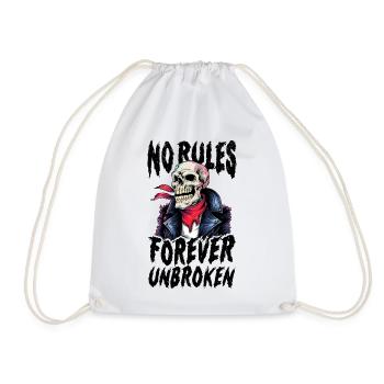 T-shirt tête de mort pas de règles pour toujours ininterrompu - Sac de sport léger - blanc - Devant