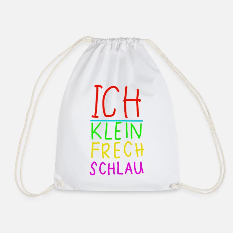 Me, Small, Naughty, Smart, Neon - Drawstring Bag - white