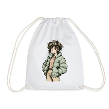 Patineuse indie en veste bouffante menthe - Sac de sport léger - blanc - Devant