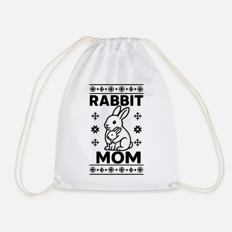 rabbit mom kaninchen mama  - Turnbeutel - Weiß