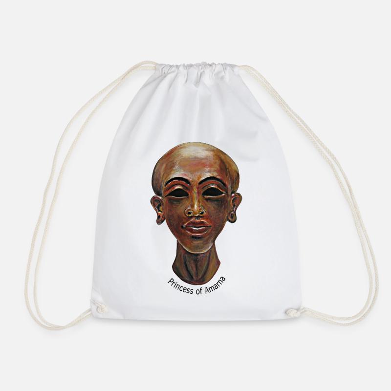 Ancient Egypt Portrait in Earth Tones - Drawstring Bag - white