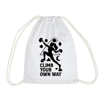 Bouldern Damen Frau Geometrisch Climb Your Own Way - Turnbeutel - Weiß - Vorne