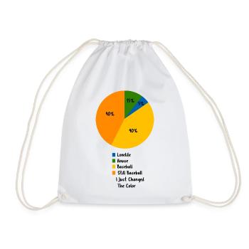 Funny Baseball Pie Chart Hobby Priority Design - Drawstring Bag - white - Front