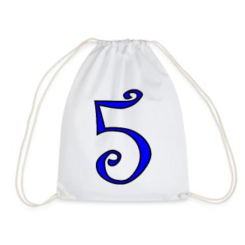 5. JUBILÄUM. 5 JAHRE. 5. JUBILÄUM - Turnbeutel - Weiß - Vorne