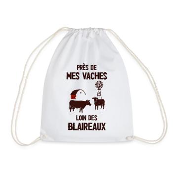 Pres de mes vaches loin des blaireaux - Sac de sport léger - blanc - Devant