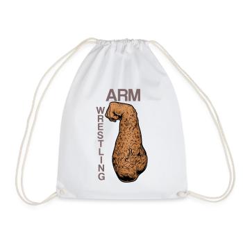 Arm Wrestling Vintage Kraftarm - Drawstring Bag - white - Front