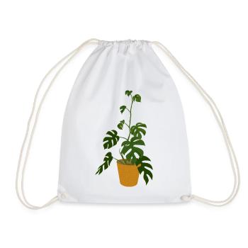 Monstera Deliciosa - Turnbeutel - Weiß - Vorne