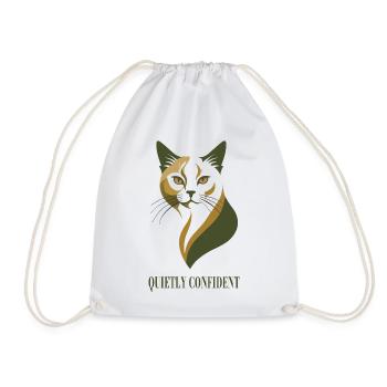 Quietly Confident – Selbstbewusste Katze - Turnbeutel - Weiß - Vorne