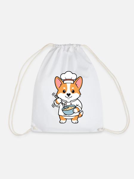 Süßer Corgi-Koch Koch lustiger Hund Bäckerküche - Turnbeutel - Weiß