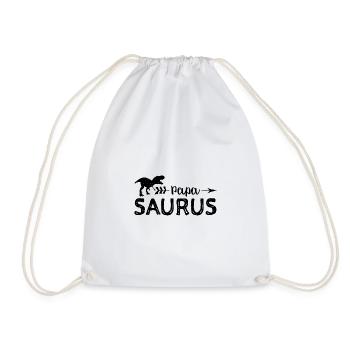 Papa Saurus - father - Drawstring Bag - white - Front