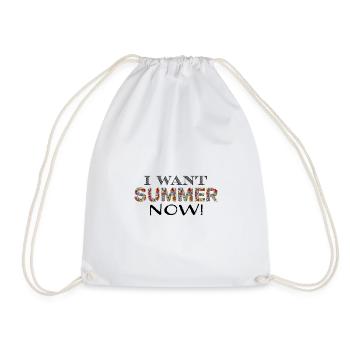 summer now sw - Drawstring Bag - white - Front