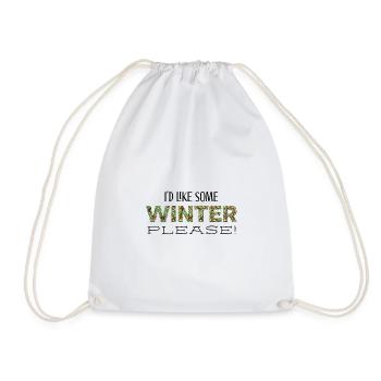 winter please sw - Drawstring Bag - white - Front
