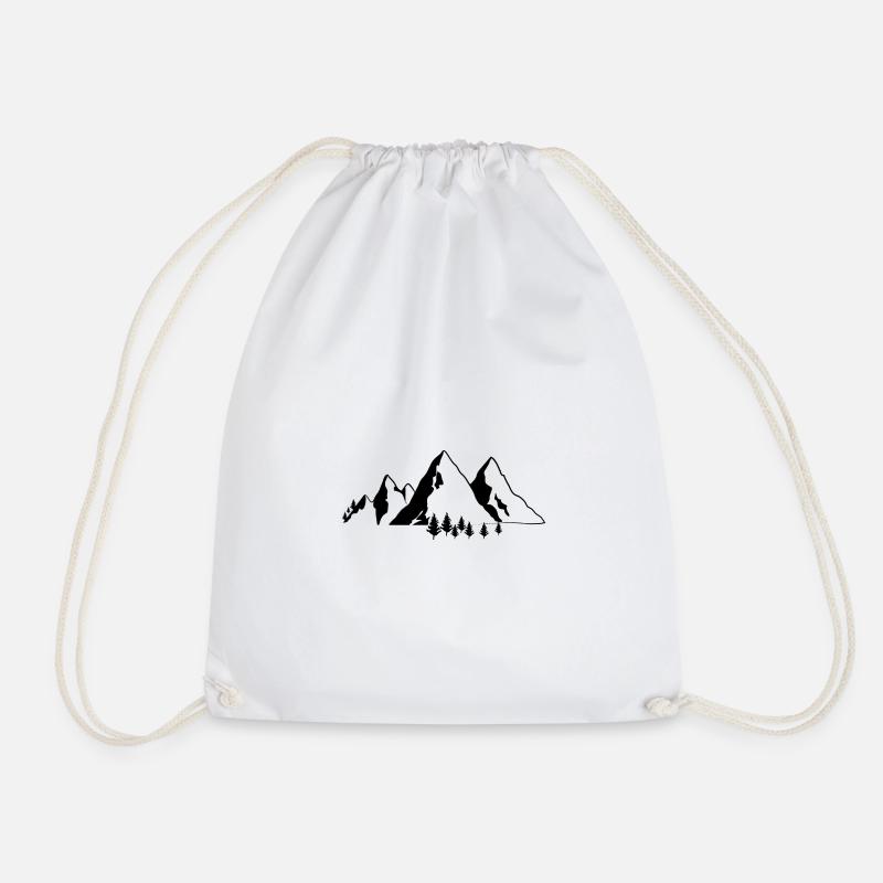 Mountain - Drawstring Bag - white