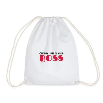 One day I will be your boss - Drawstring Bag - white - Front