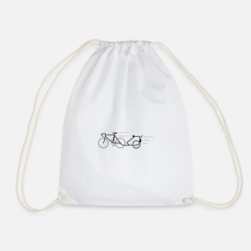 Road bike trailer kids - Drawstring Bag - white