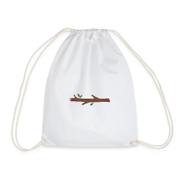 Simple branch lying brown - Drawstring Bag - white - Front