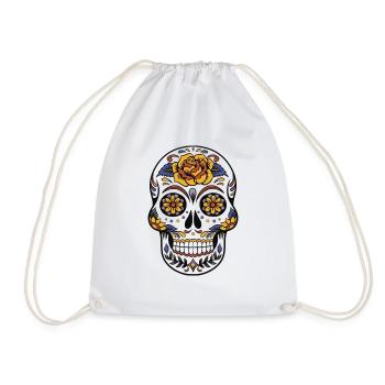 crâne mignon coloré tête morte crâne style - Sac de sport léger - blanc - Devant