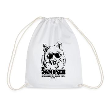 SAMOYED coolest people dogs saying Wilsigns - Drawstring Bag - white - Front