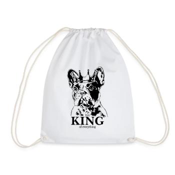Französische Bulldogge King of everything Hunde - Turnbeutel - Weiß - Vorne