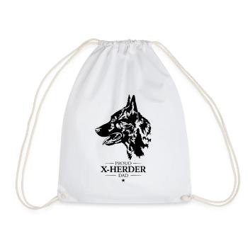 X Herder Dad Dog Dog Wilsigns - Drawstring Bag - white - Front