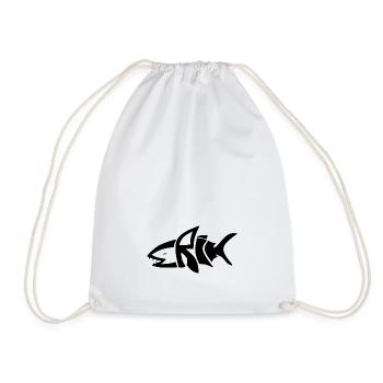 Erik in shark style - Drawstring Bag - white - Front