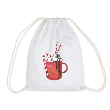 Chocolat chaud et guimauves - Sac de sport léger - blanc - Devant