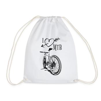 Mountain bike ladies: chic shirt for bike love! - Drawstring Bag - white - Front