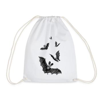 Fliegende Vintage Fledermäuse Halloween Bats Black - Turnbeutel - Weiß - Vorne