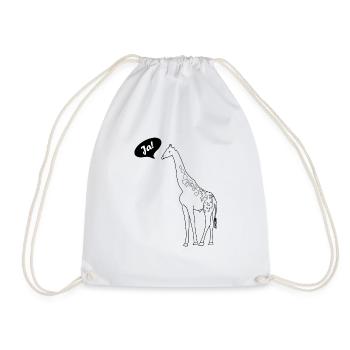 Ja mit Giraffe lustiger Comic für Ja-Sager - Turnbeutel - Weiß - Vorne