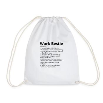 Work Beast Definition Description - Drawstring Bag - white - Front