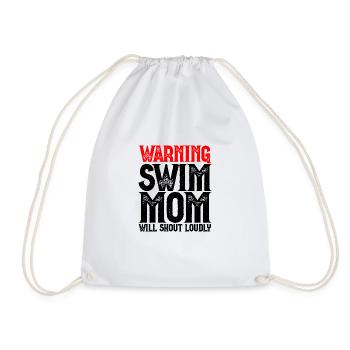 Warning Swim Mom Will Shout Loudly 4 - Turnbeutel - Weiß - Vorne