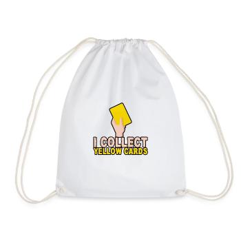 I Collect Yellow Cards - Drawstring Bag - white - Front