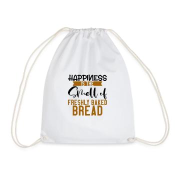 Happiness is the smell of freshly baked bread 4 - Drawstring Bag - white - Front