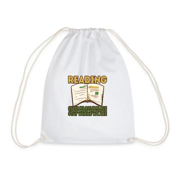 Reading Gives Us Some Place To Go 2 - Drawstring Bag - white - Front
