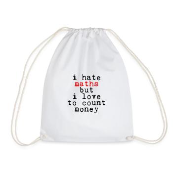 Je déteste les maths mais j’aime compter l’argent - Sac de sport léger - blanc - Devant