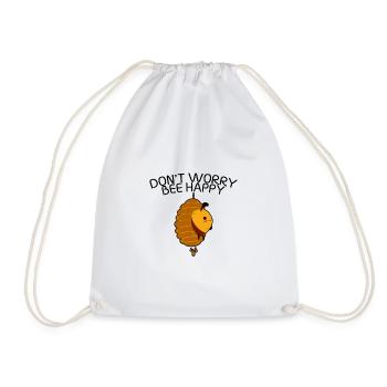 Don't Worry Bee Happy 25 - Drawstring Bag - white - Front
